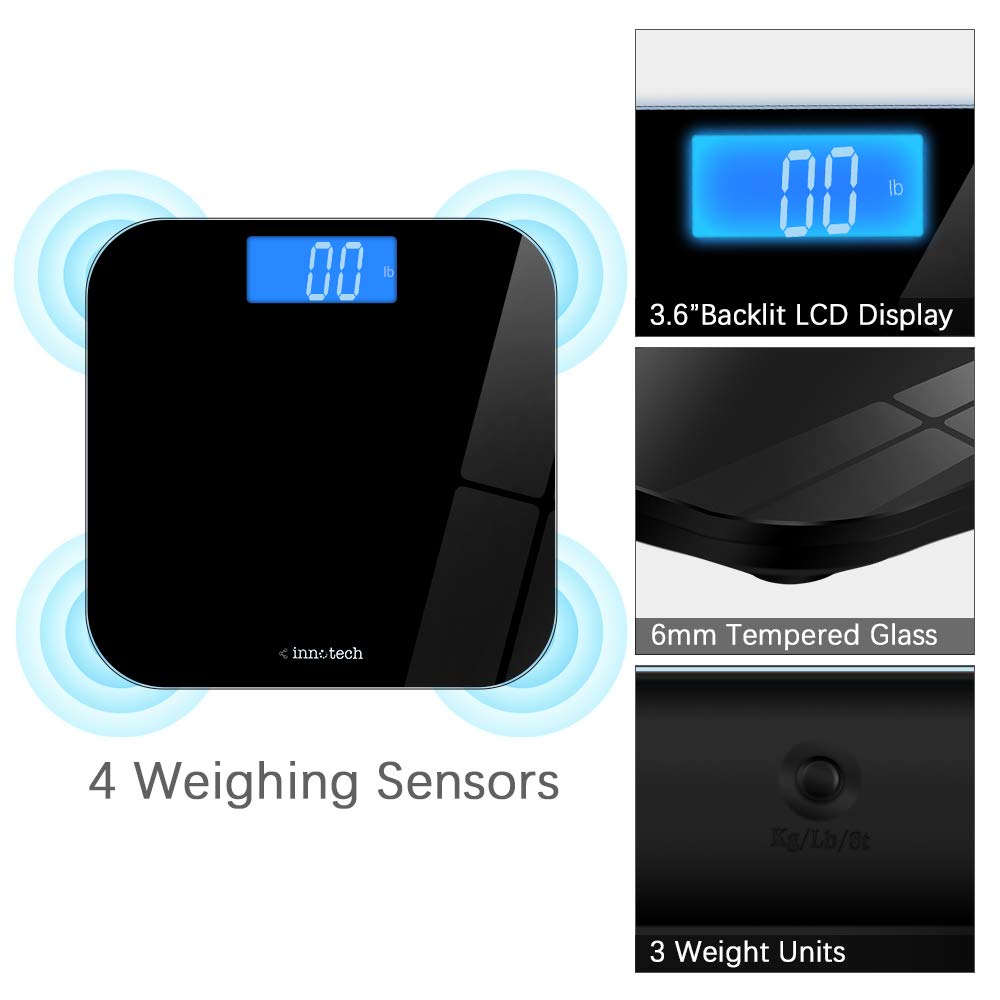 Innotech Digital Bathroom Scale ID-767 Black – Innotech Health